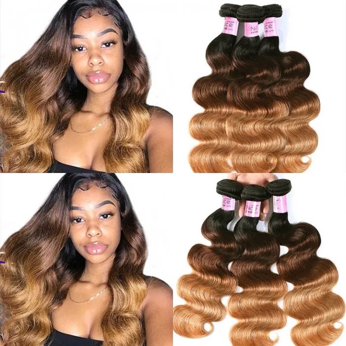 Hair 3 Bundles Brazilian Ombre Body Wave Human Hair